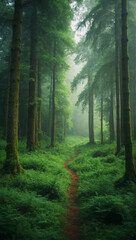 Path Leading Through Lush Green Forest