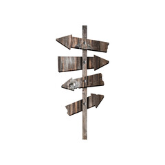 An unique concept of isolated wooden sign on plain background , very suitable to use in your project.