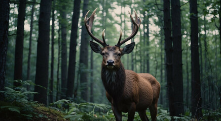 Deer Standing in Forest