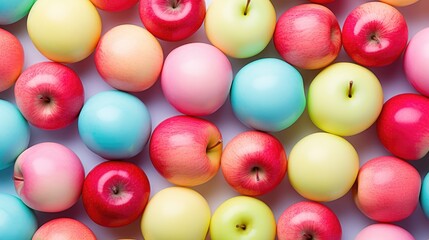 Background of apples in pastel colors