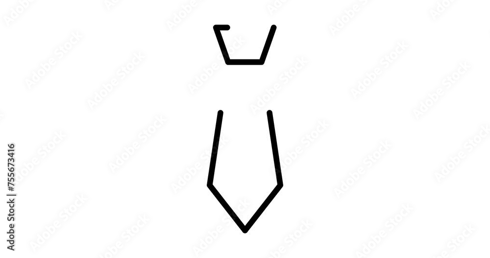 Aufkleber tie animated outline icon with alpha channel. tie 4k video animation for web, mobile and ui design