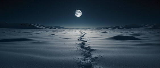 Moonlit Snow Trail