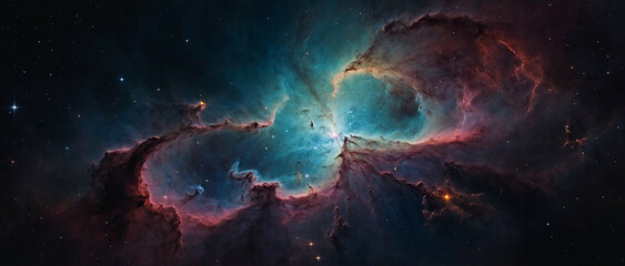Deep Space Nebula Illuminates the Cosmic Darkness With Vibrant Hues