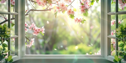 a spring window background 