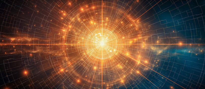 Visualization of String Theory and the Fabric of the Universe - Intricate Cosmic Grid and Energy Flows Background 