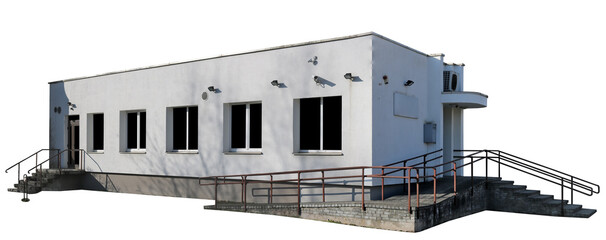 The public building has an inclined ramp for the disabled.