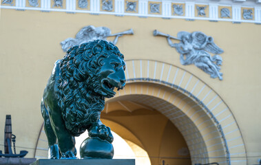lions at the Admiralty in St. Petersburg