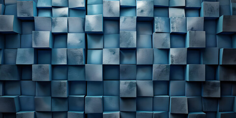 3d rendering of abstract metallic with Square Boxes background, Reflective surface of cubes - Ai Generated