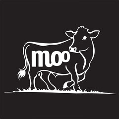 cow silhouette and logo vector collection