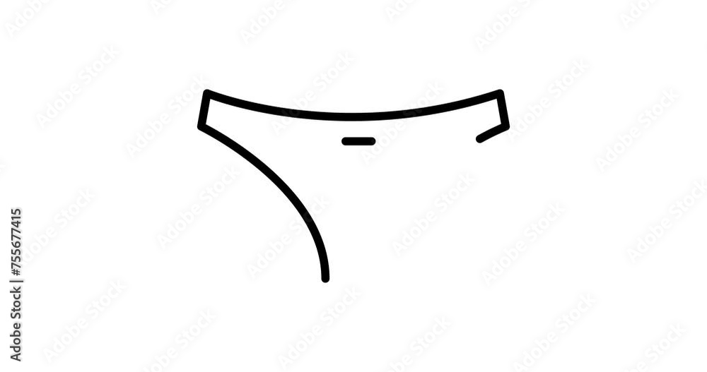 Poster underpants animated outline icon with alpha channel. underpants 4k video animation for web, mobile a