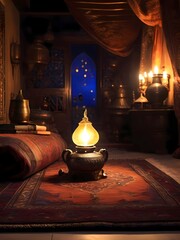 antique lamp Aladdin atmosphere 