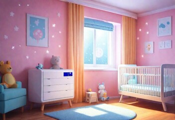 baby room interior - obrazy, fototapety, plakaty