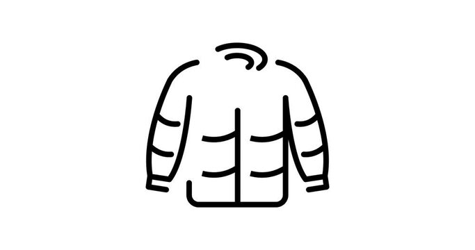 jacket animated outline icon with alpha channel. jacket 4k video animation for web, mobile and ui design