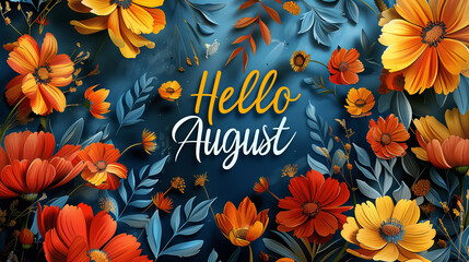 Fototapeta premium Willkommen August: Lebendige Sommerblumenpracht