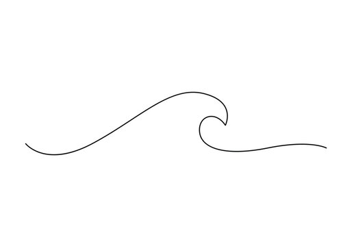 recommend clip art: Single continuous line drawing of ocean wave. Wave icon. Vector illustration