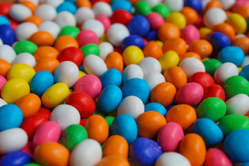 Background texture of biscuit balls with colorful coatings