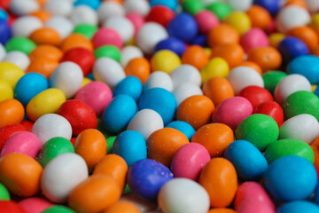 Background texture of biscuit balls with colorful coatings
