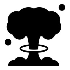 nuclear explosion glyph icon
