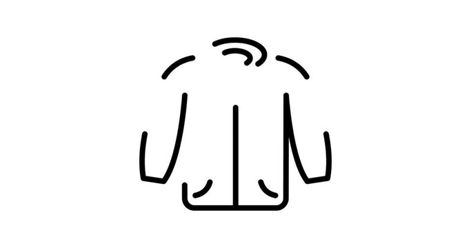 jacket animated outline icon on white background. jacket 4k video animation for web, mobile and ui design