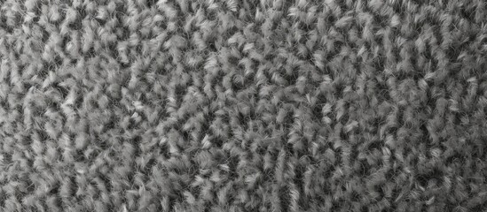Fototapeta premium A close-up view from above of a textured surface in monochrome grey, showcasing the intricate details of a carpet pattern.