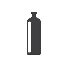 black glass bottle icon vector element design template