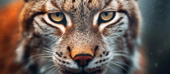 Obraz premium close up photo lynx eyes and face
