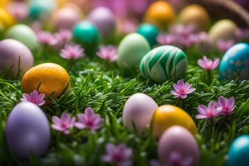 Obraz na płótnie Canvas Happy Easter bunny egg background 