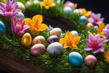 Fototapeta na wymiar Happy Easter bunny egg background 