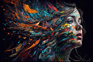 Swirling Chaos of Mind Transformed into a Vivid Portrait