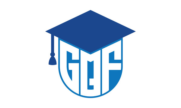 GQF initial letter academic logo design vector template. school college logo, university logo, graduation cap logo, institute logo, educational logo, library logo, teaching logo, book shop, varsity	
