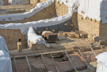 Excavations of the ancient city of Heraclea Sintica dating back to the 2nd-3rd century AD in...