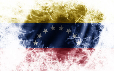 White background with worn Venezuela flag