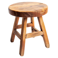 wooden stool on transparent background