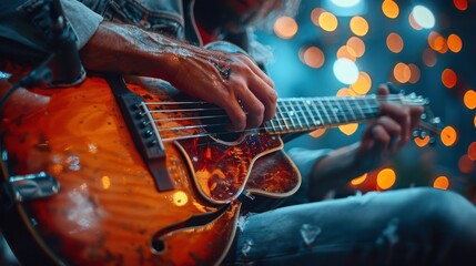 Obraz premium musician hands playing musical instrumen