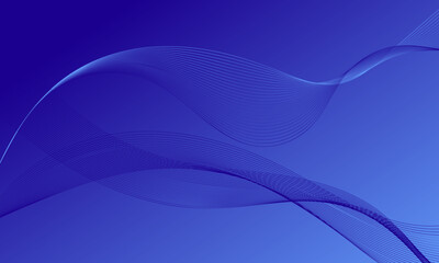 blue smooth lines wave curves with soft gradient abstract background