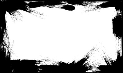 black grunge splatter paitning frame border empty space template