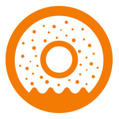 Donut logo design in minimalistic style. Fast food icon. Vector illustration.