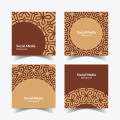 elegant ornamental decorative pattern square background social media design template