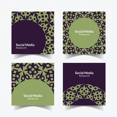 elegant ornamental decorative pattern square background social media design template
