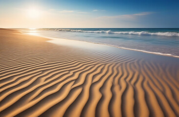 Fototapeta na wymiar Sunny beach coastline sea sand sky and summer day