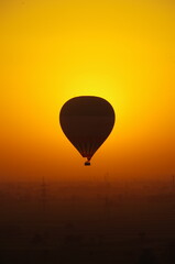 hot air balloon in sunset