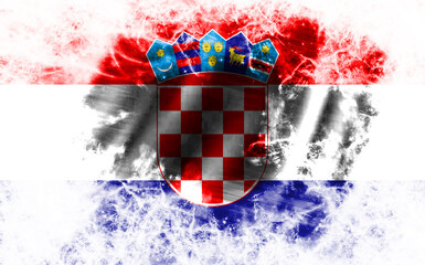 White background with worn Croatia flag