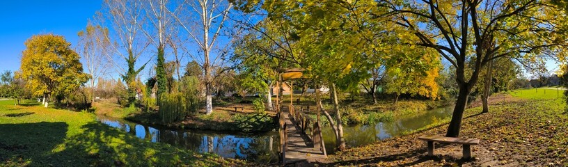 Fototapeta na wymiar autumn in Backi Petrovac, Vojvodina, panorama