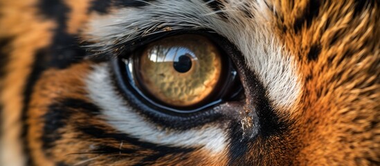 close up tiger eyes and face