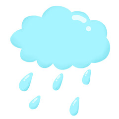 Cloud with Rain Icon Graphic Clipart Cartoon