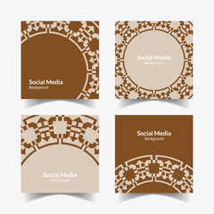 elegant ornamental decorative pattern square background social media design template