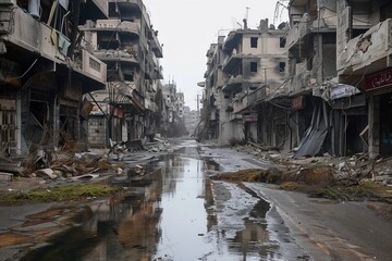 Fototapeta premium Destroyed Homs centre, Syria