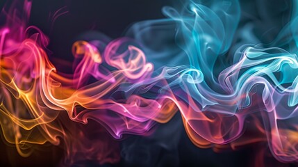 colorful smoke on dark background