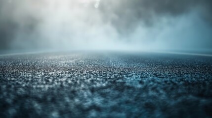 Fototapeta na wymiar Creative blurry outdoor asphalt background with mist