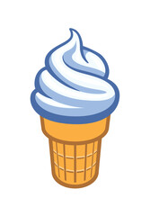 simple fun soft serve icecream in cone